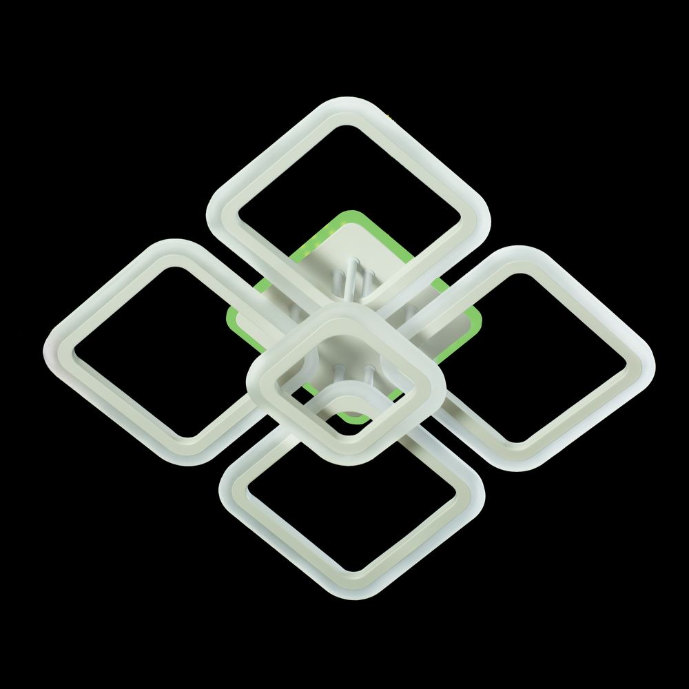 Люстра світлодіодна "Четире квадрата" з пультом керування й різнобарвною підсвіткою основи, 130 Вт