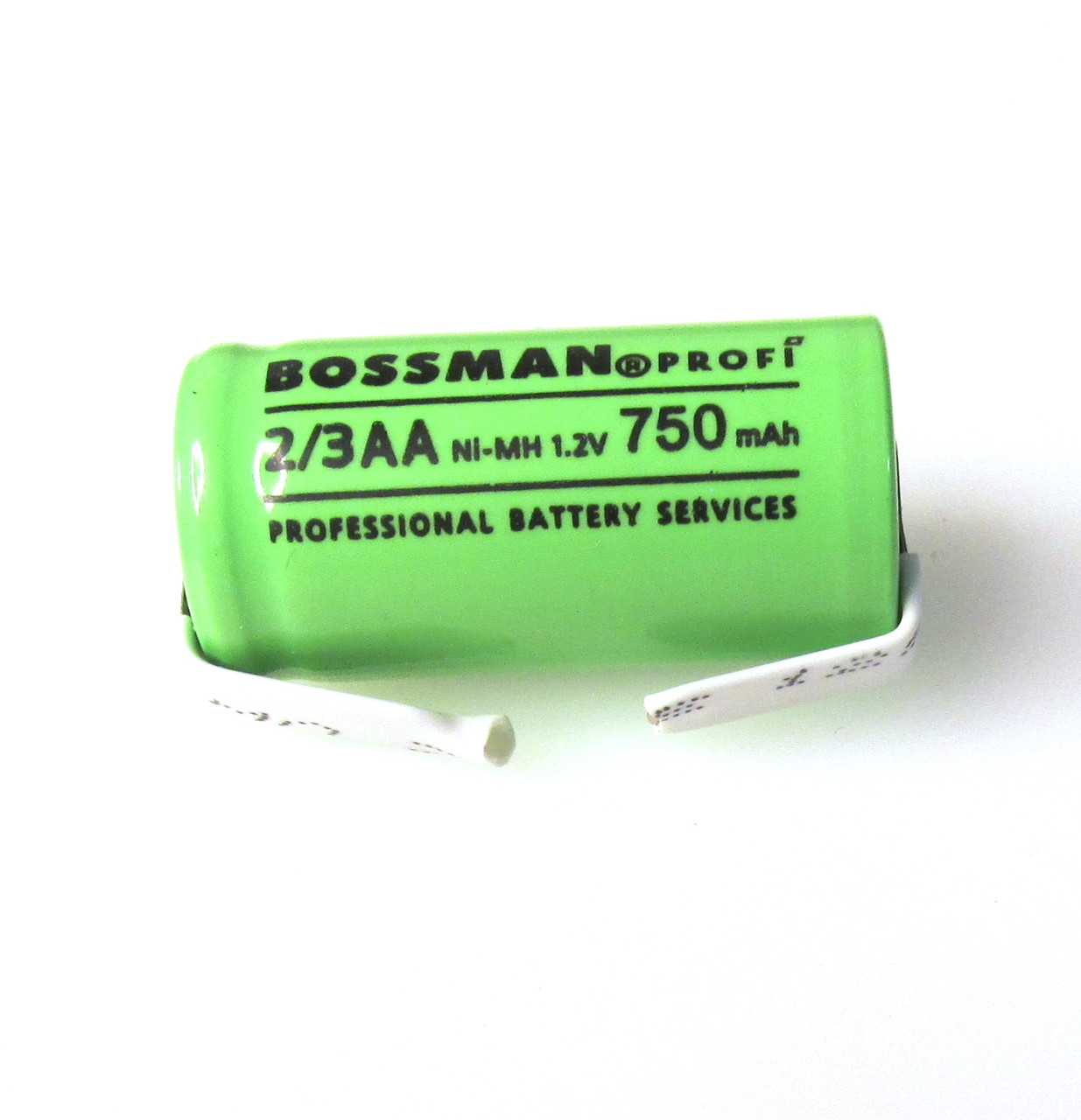 Акумулятор Bossman Ni-MH 2/3AA 1.2V 750mAh Промисловий, з пелюстками для пайки