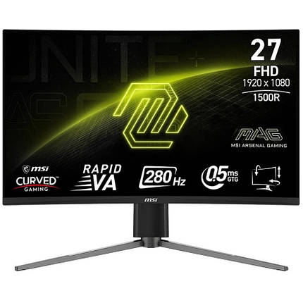 Монітор MSI 27" MAG 276CPXF VA Black Curved 280Hz, фото 1