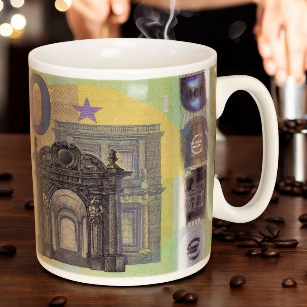 Велика керамічна кружка "Євро", 1 літр (Кружка гігант), фото 1