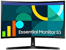 Монiтор Samsung 27" Essential S3 LS27D366 (LS27D366GAIXCI) VA Black Curved 100Hz, фото 3