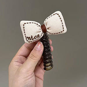 Резинка-пружинка, для волосся силіконова, спіральна гумка для дівчат Бантик Nice 1 шт Код 00-0510