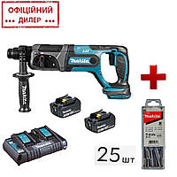 Перфоратор аккумуляторный Makita DHR241Z 2 ак 3Аг + ПОДАРОК Набор буров 25 шт