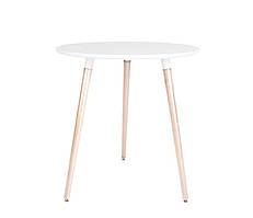 Стіл обідній Modern wood 3L бук 1.018 метал white hpl h19 біла d800 мм (Новий Стиль ТМ)