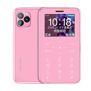 Мікро Мобільний телефон-кредитна картка кардфон GTStar Soyes 7S Plus (Рожевий)