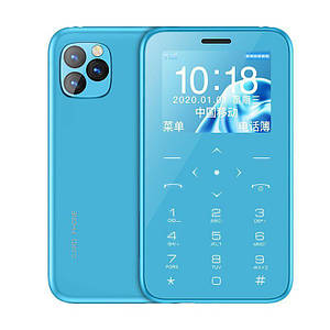 Мікро Мобільний телефон-кредитна картка кардфон GTStar Soyes 7S Plus (Блакитний)