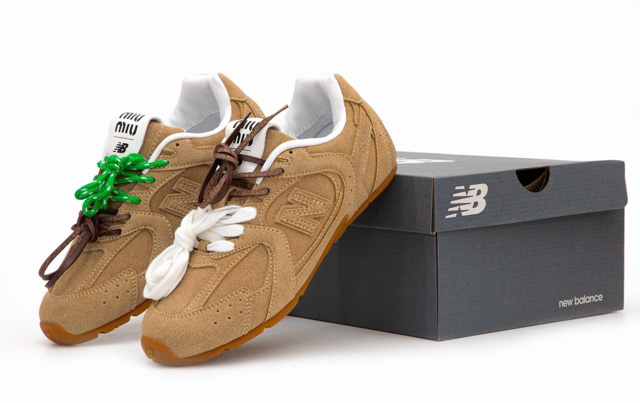Жіночі кросівки New Balance Miu Miu 530 Brown Коричневі Кеди Нью Беланс Міу Міу 530 замша текстиль демісезон