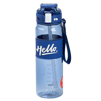 Пляшка для води 860 мл тритан з ремінцем і ручкою Синя HP17303BL
