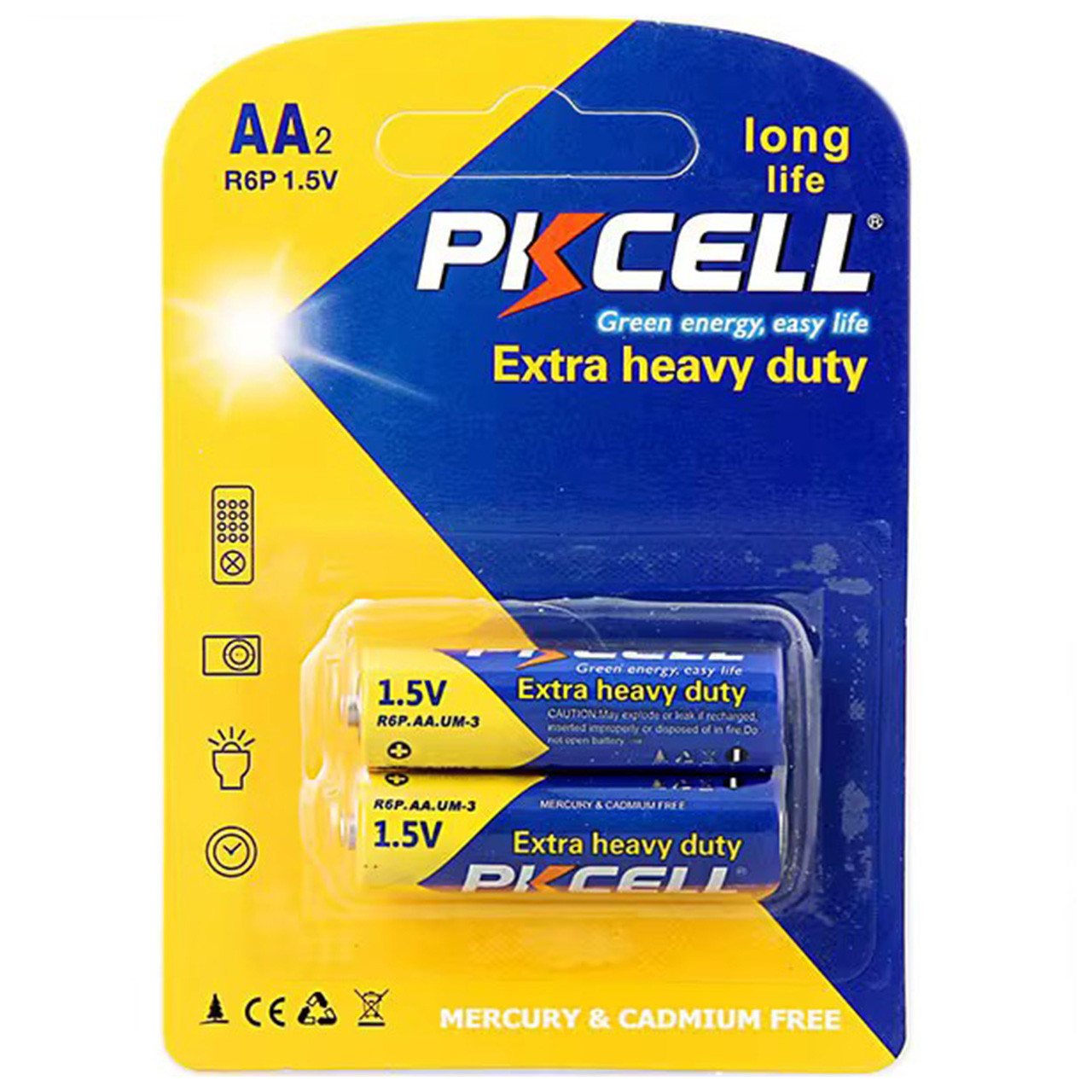 Батарейка Pkcell AA R6P сольова 1,5V (2 шт.)