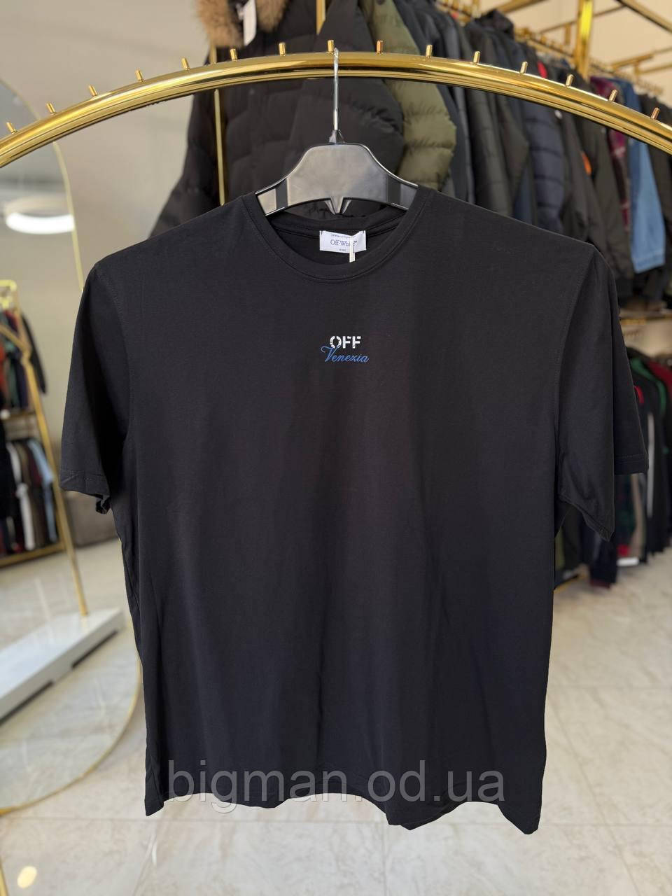 Чоловіча брендова футболка 0111 Туреччина (батал) 3-7XL чорна