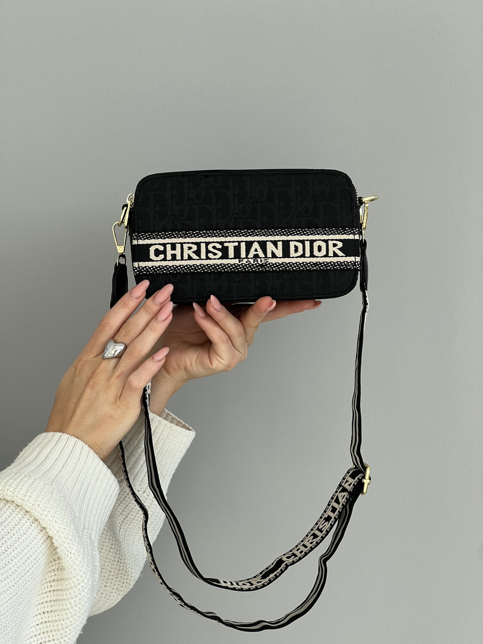 Сумка жіноча Леді Dior Christian Dior Textile чорний