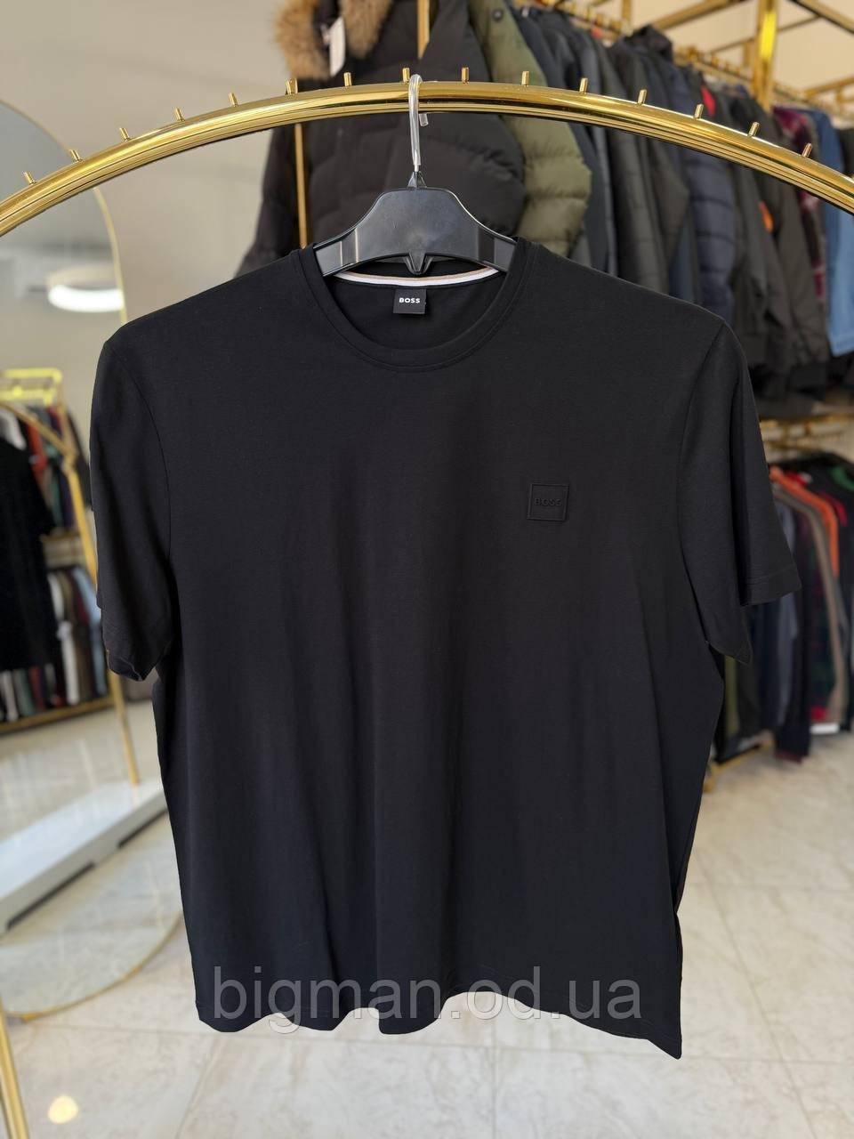 Чоловіча брендова футболка 5104 Туреччина (батал) 3-7XL чорна