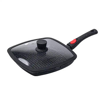 Алюмінієва сковорода-гриль 25 см із скляною кришкою HP33545