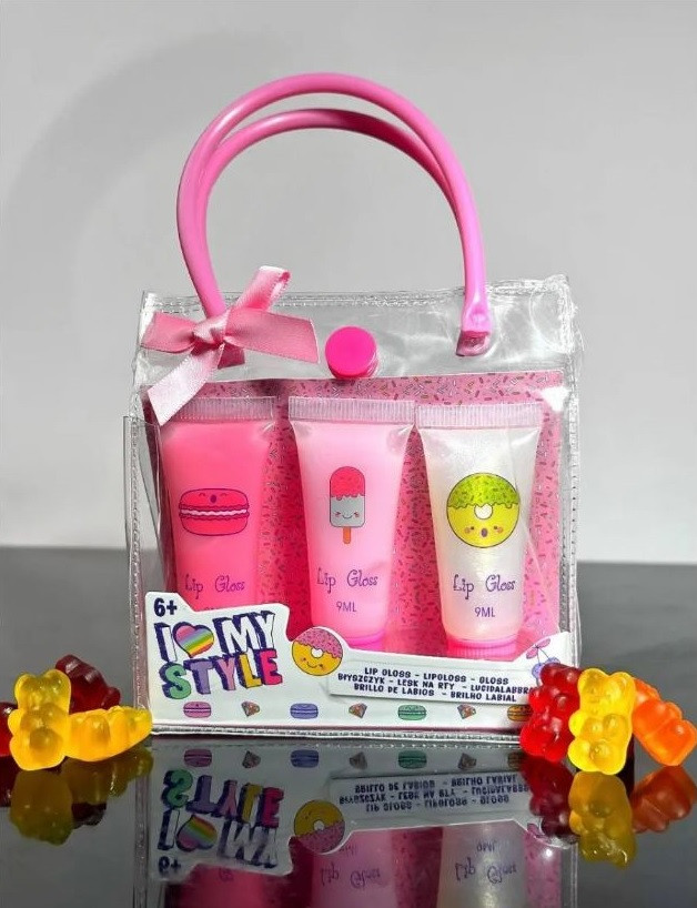 Дитячі блиски для губ в сумочці I Love My Style Lip Gloss (Watermelon, Vanilla, Grape) (3*9 ml), фото 1