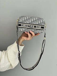 Сумка жіноча Леди Dior Christian Dior Textile Світло-сірий