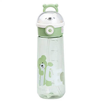 Пляшка для води 620 мл з трубочкою багаторазова Зелена HP17300GR