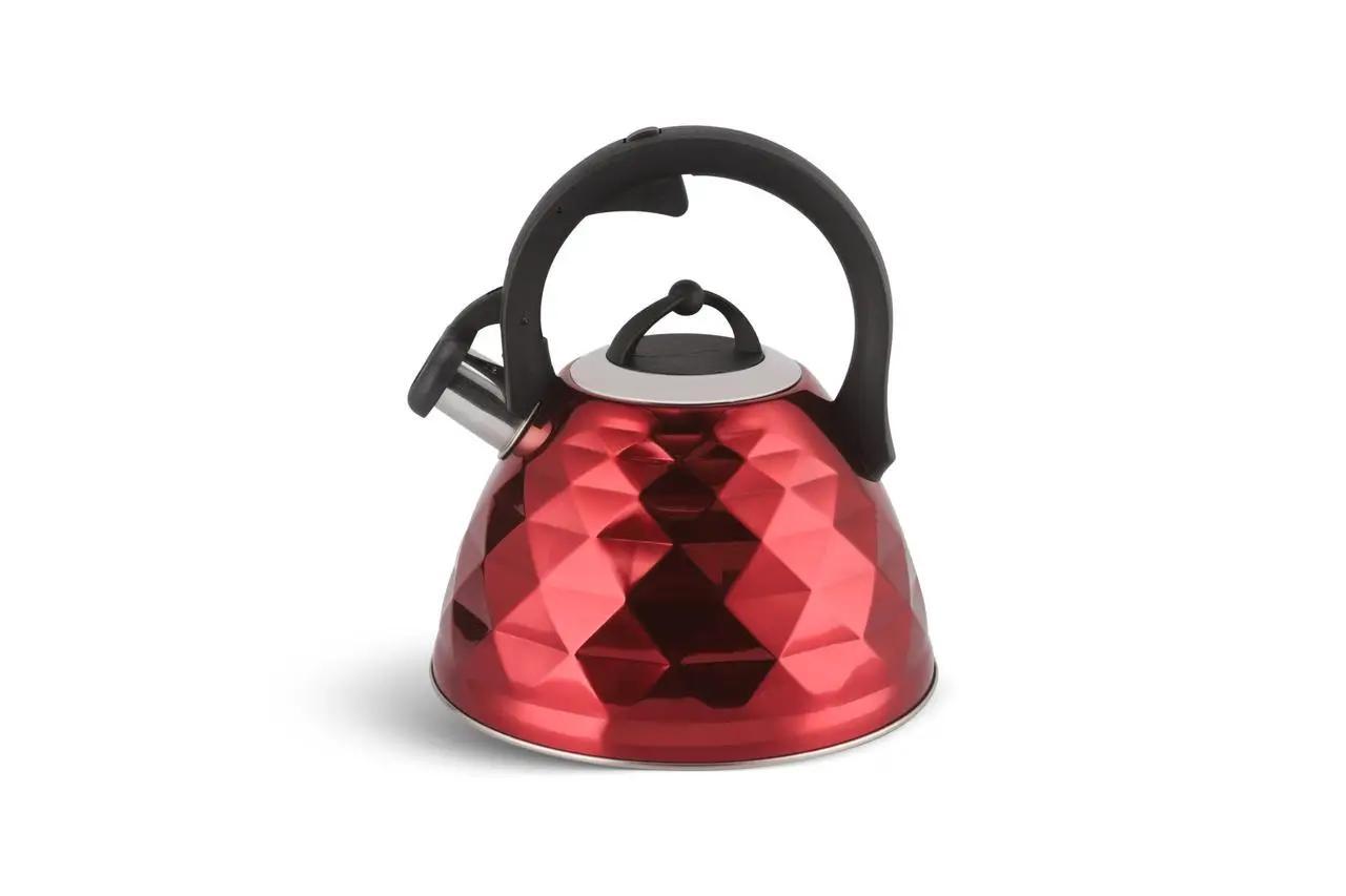 Чайник із неіржавкої сталі 3.0 л для індукційної плити Edenberg EB-8821 Червоний, фото 1