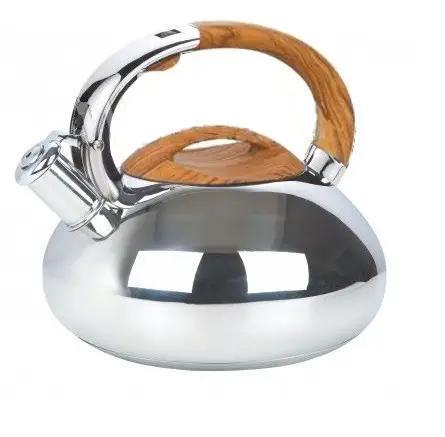 Чайник зі свистком 3л з нержавіючої сталі для індукційної плити Edenberg EB-3538 Коричневий, фото 1