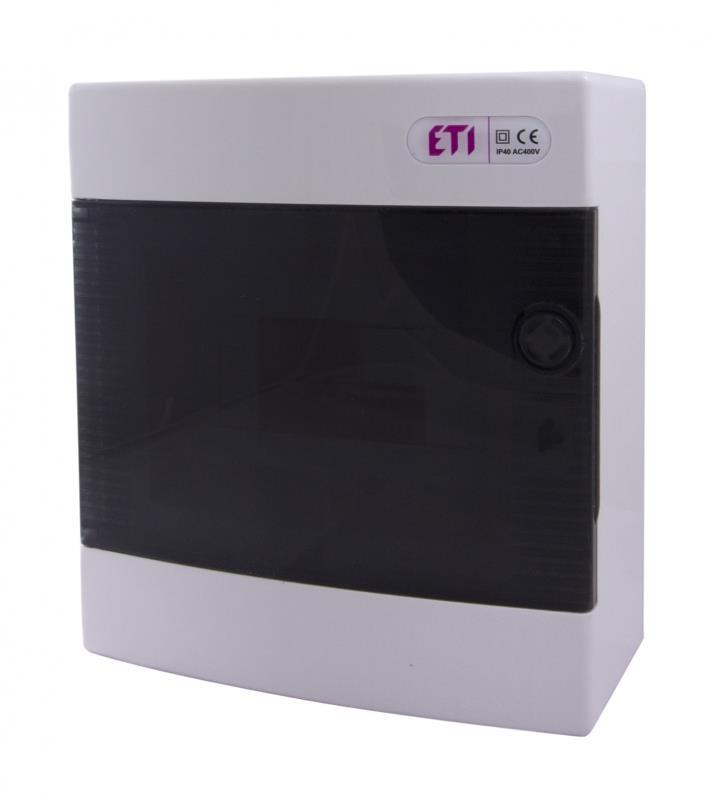 Щит зовнішній розподільчий ETI, ECT 8PT (8 модулів, прозорі дверцята), фото 1