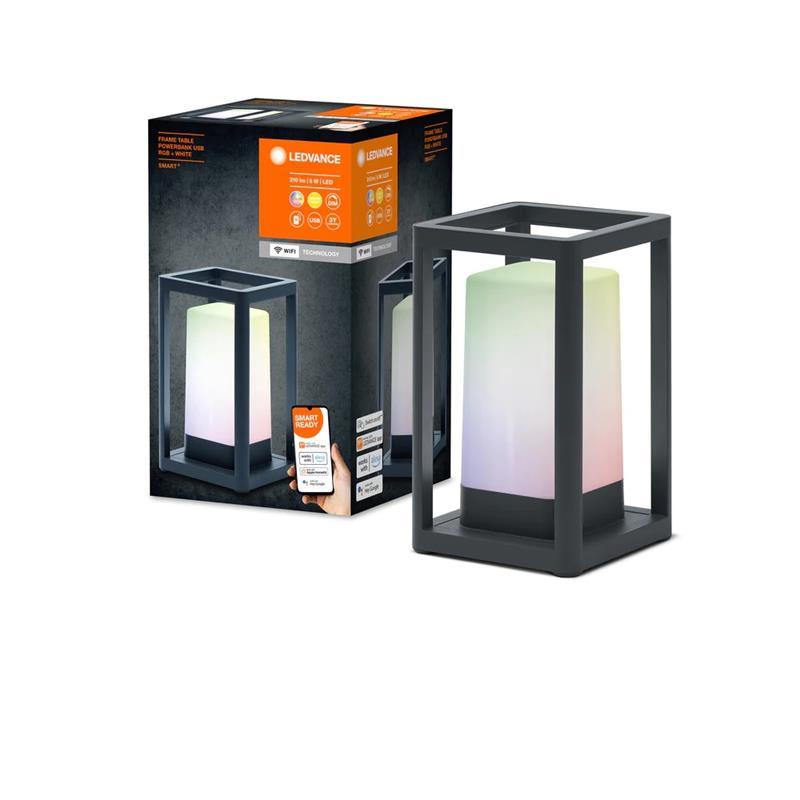 Світильник LEDVANCE TABLEFRAME 5Вт 3000К 270Лм RGBW 5200мАг Wi-Fi IP44 чорний, фото 1