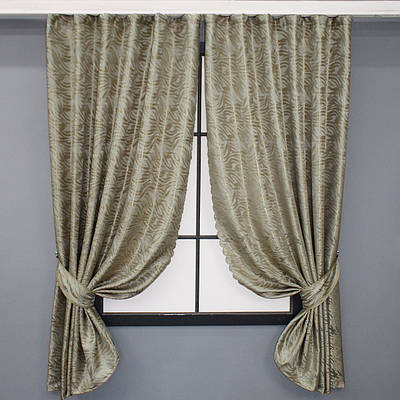 Комплект (2шт. 1,45х1,7м.) коротких штор жакард, «Magic». Колір бежевий. Код 1605ш 35-0249