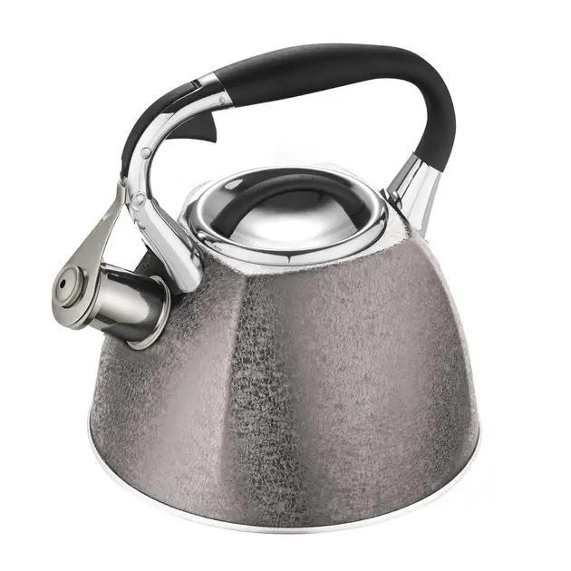 Чайник зі свистком 3л з нержавіючої сталі Edenberg EB-1991 для індукційних плит Сірий, фото 1