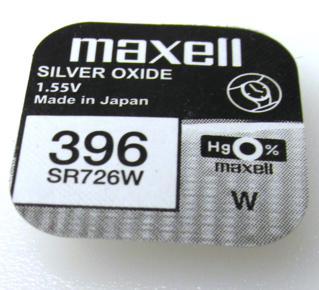 Батарейка для годинників Maxell SR726W (396) 1.55V 33mAh Срібно-цинкова