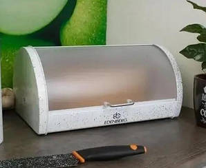 Хлібниця з нержавіючої сталі з відкидною кришкою 37.5x28x18.5см Edenberg EB-104 Біла