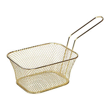 Кошик сервірувальний для картоплі фрі та снеків 14×10×6 см  Золото HP-19-9-G