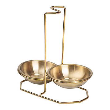 Вертикальная подставка для половника или ложек 20×12.5×19.5 см из нержавеющей стали Золото HP-19-14