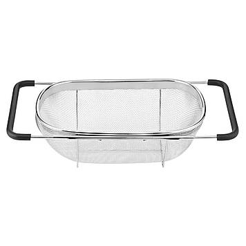 Друшляк сито на раковину для миття овочів та фруктів 29х19х10 см з нержавіючої сталі HP-19-18-S