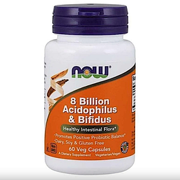 8 Billion Acidophilus & Bifidus Now Foods 60 капсул