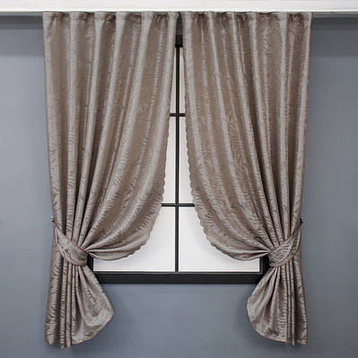 Комплект (2шт. 1,45х1,7м.) коротких штор жакард, «Magic». Колір пудровий. Код 1606ш 35-0250