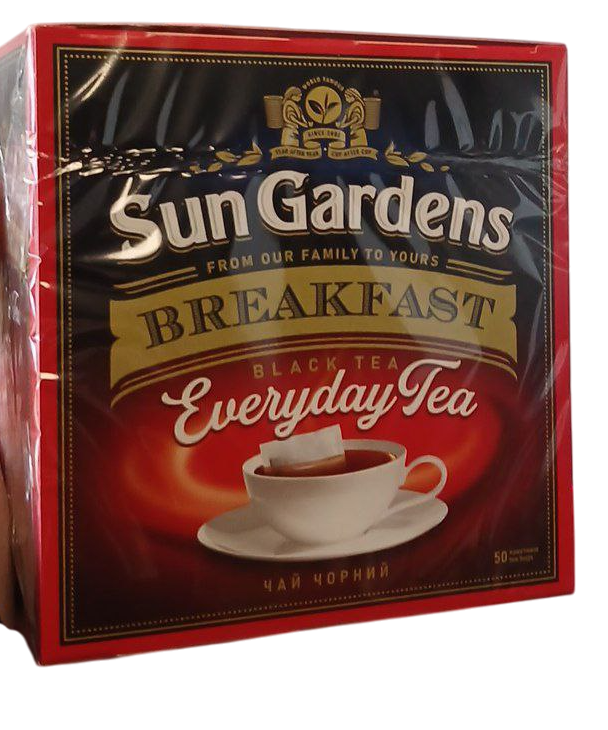 Чай чорний без добавок і ароматизаторів Sun Gardens Breakfast Pekoe 50 пакетиків, фото 1