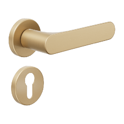 Ручка DND SPOT, VIS-круг з накладкою під циліндр, матове золото (к-т), фото 1