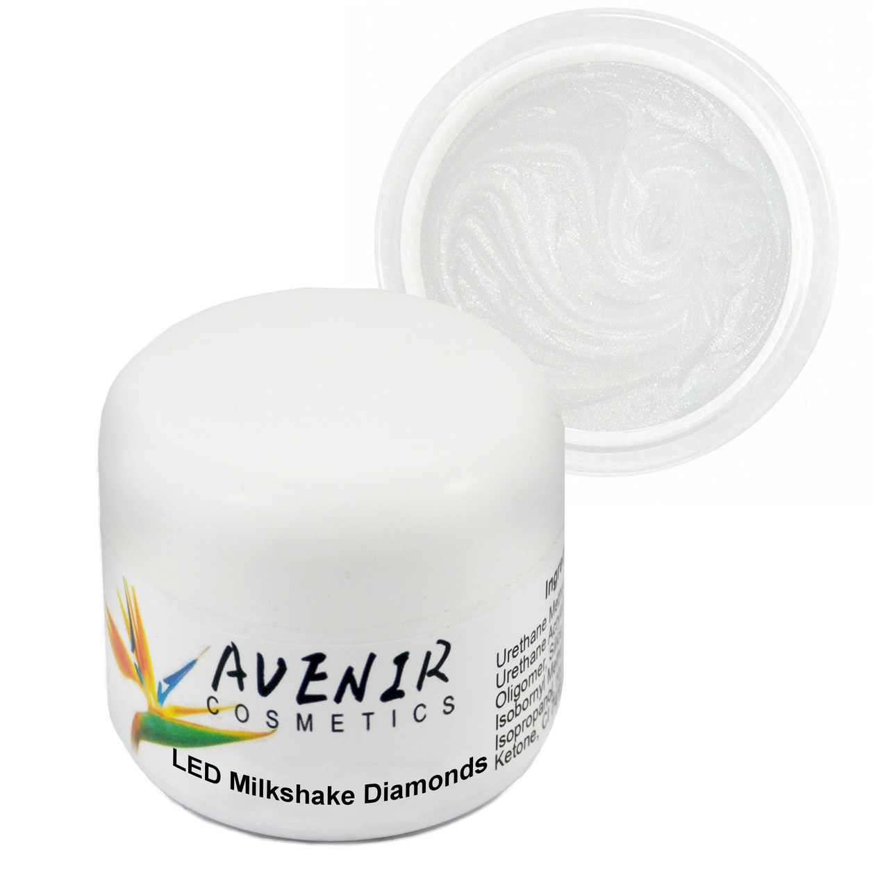 Гель для нарощування LED Milkshake Diamonds (з шимером) Avenir 15 мл