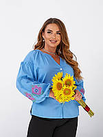 Жіноча стильна вишиванка великого розміру новинка 2025