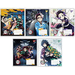 Зошит YES Demon Slayer Power А5, 18 аркушів у клітку, картонна обкладинка, 170 г/м2