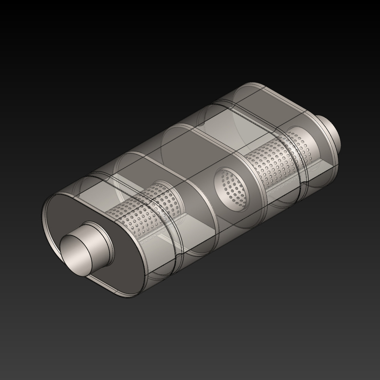 Глушник камерний ATP-010 L300 мм, вхід 60,3 мм, вихід 60,3 мм, AISI 304