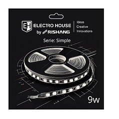 LED стрічка ElectroHouse Simple SMD2835 120шт/м 9W/м IP33 12V 4000K EH-STR5RS12
