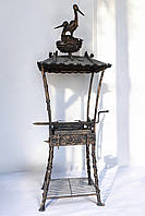 Мангал кований з дахом і лелеками в гнізді