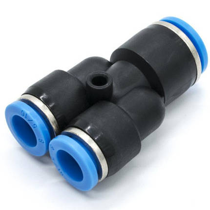 Цанговий фітинг Y-подібний перехідний під трубку 10-6, фото 1