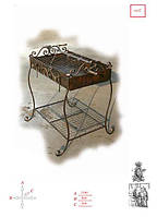 Кований мангал середній з рожном і з підставкою під дрова