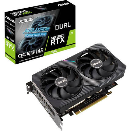 Відеокарта GF RTX 3060 12GB GDDR6 Dual OC V2 Asus (DUAL-RTX3060-O12G-V2) (LHR), фото 1