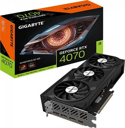 Відеокарта GF RTX 4070 12GB GDDR6X WindForce OC Gigabyte (GV-N4070WF3OC-12GD), фото 1