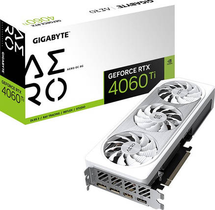 Відеокарта GF RTX 4060 Ti 8GB GDDR6 Aero OC Gigabyte (GV-N406TAERO OC-8GD), фото 1