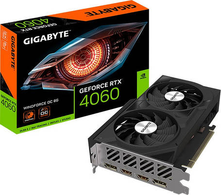 Відеокарта GF RTX 4060 8GB GDDR6 WindForce OC Gigabyte (GV-N4060WF2OC-8GD), фото 1