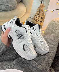 Кросівки жіночі чоловічі New Balance 530 all White Black abzorb Взуття Нью Беланс білі з чорним