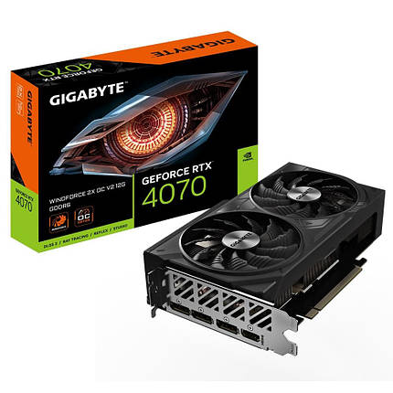 Відеокарта GF RTX 4070 12GB GDDR6 WindForce 2X OC V2 Gigabyte (GV-N4070WF2OCV2-12GD), фото 1