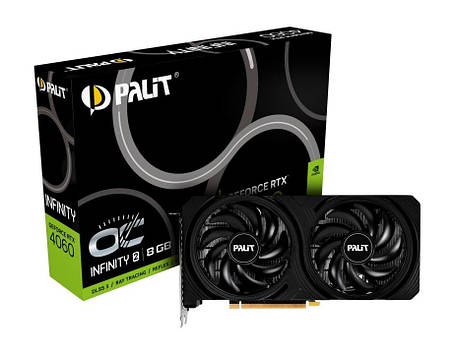 Відеокарта GF RTX 4060 8GB GDDR6 Infinity 2 OC Palit (NE64060S19P1-1070L), фото 1